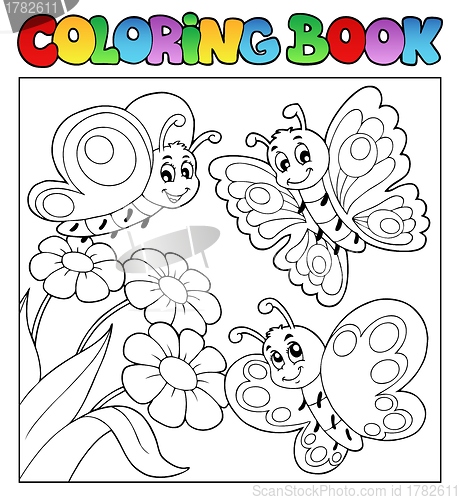 Image of Coloring book with butterflies 3