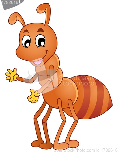 Image of Cartoon smiling ant