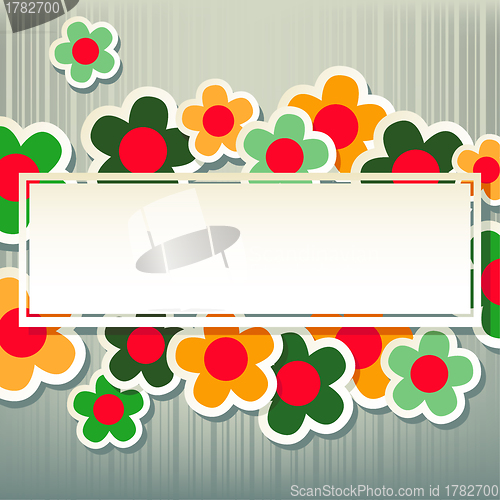 Image of Floral pattern on grey