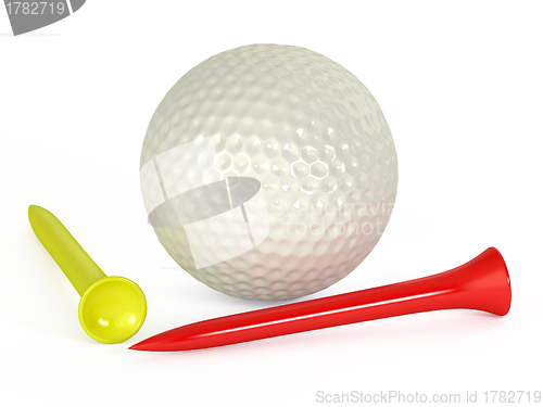 Image of golf ball and tees