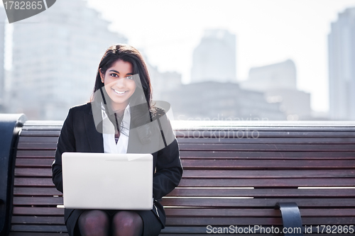 Image of Indian businesswoman with laptop