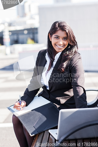 Image of Indian businesswoman with laptop