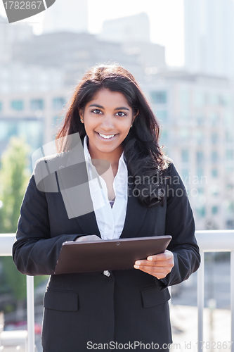 Image of Indian businesswoman with tahlet PC