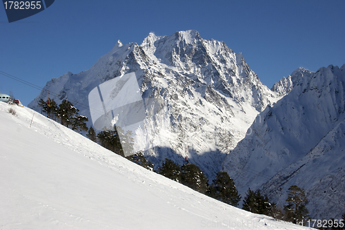 Image of Mountain ski resort in the mountains of the Caucasus