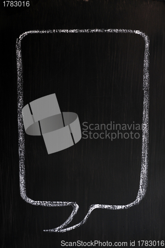 Image of Blank speech bubble drawn on a smudged blackboard