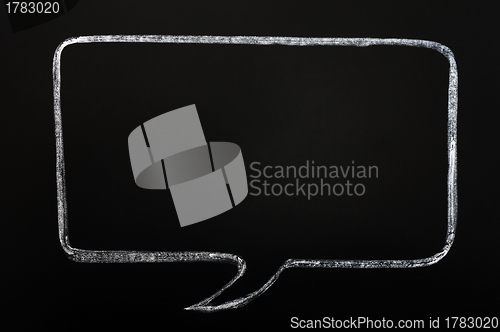 Image of Blank speech bubble drawn on a smudged blackboard