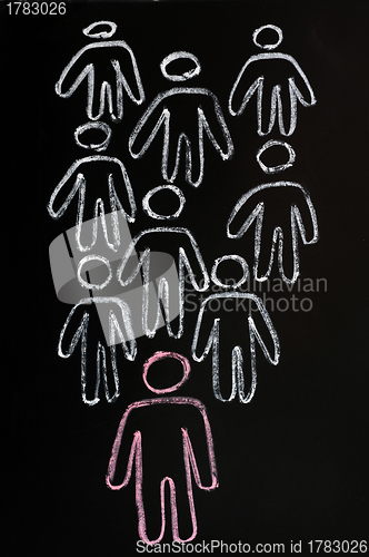 Image of Working together team concept on blackboard background