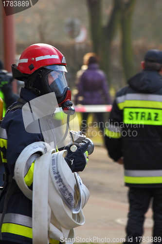 Image of Fireman ready for action
