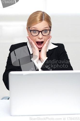 Image of Surprised business woman