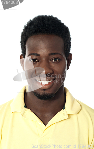 Image of Closeup portrait of a young african guy