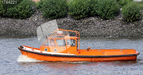 Image of orange boot on a channel