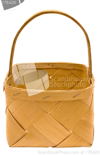 Image of Cubic Wooden Basket w/ Path (Top Front View)