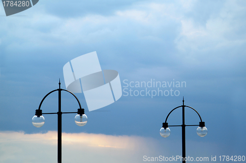 Image of Two street lamps
