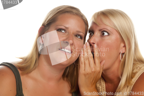 Image of Two Blonde Woman Whispering Secrets