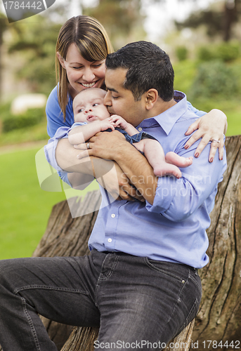 Image of Happy Mixed Race Family Enjoying The Park