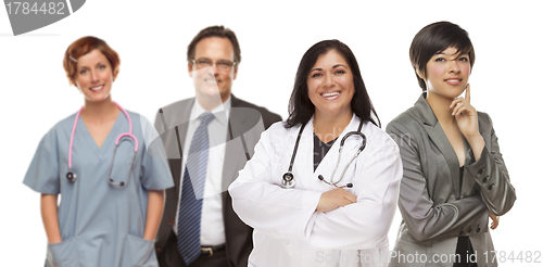 Image of Group of Medical and Business People on White