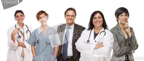 Image of Group of Medical and Business People on White