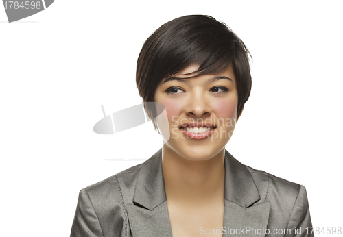 Image of Pretty Mixed Race Young Adult on White