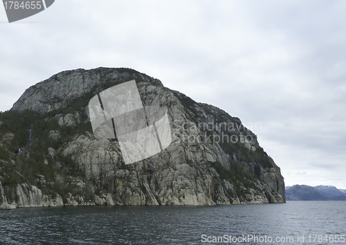 Image of steep rock at coast in norway