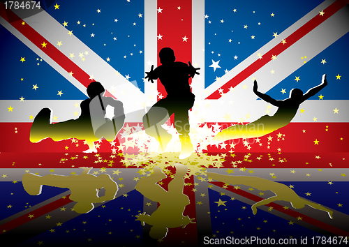 Image of British flag sports figures