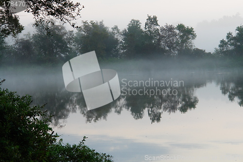 Image of morning fog over the lake