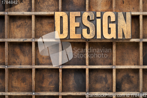 Image of design concept in wood type