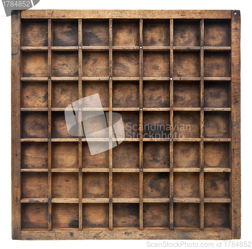 Image of vintage wood typesetter case