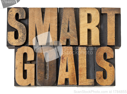 Image of smart goals in wood type