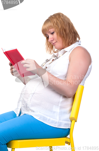 Image of Pregnant Woman with Book