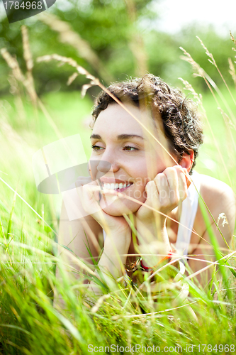 Image of girl on green field 