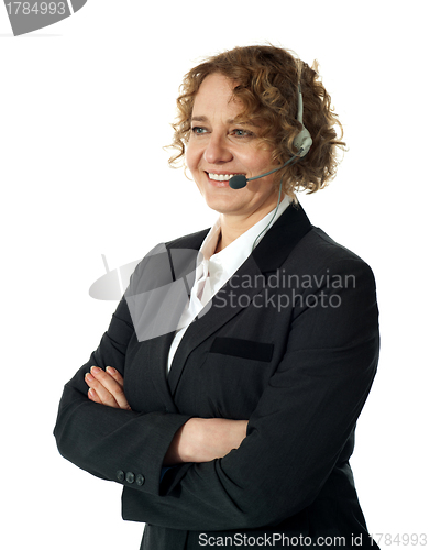 Image of Female customer support executive assisting