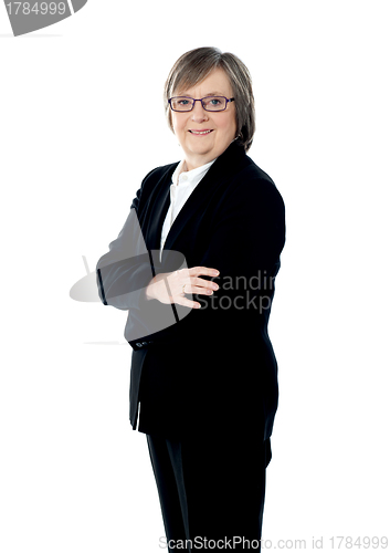 Image of Confident senior corporate woman posing