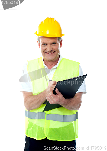 Image of Smiling senior construction engineer