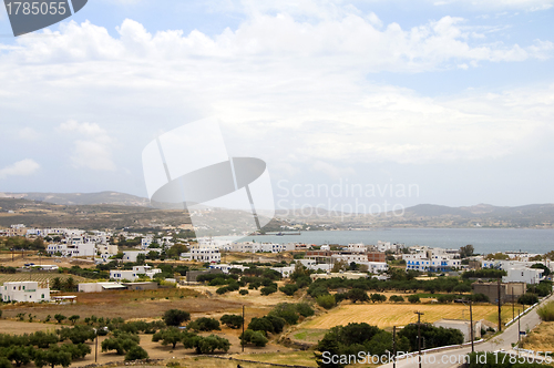 Image of landscape of harbor port architecture in capital Adamas Milos Cy