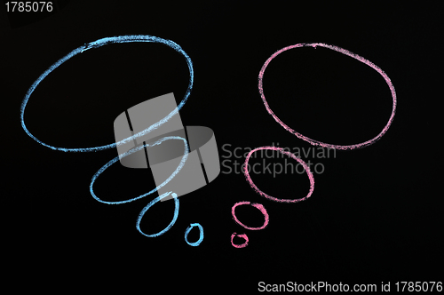 Image of Chalk drawing of speech bubbles