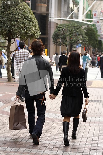 Image of Young couple shopping