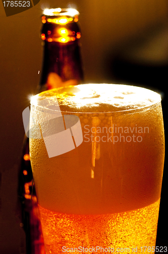 Image of German wheat beer in afternoon sun