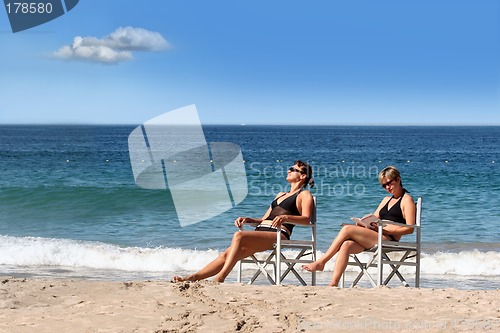 Image of Two girls on the beach