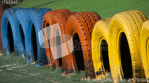 Image of Painted tyres