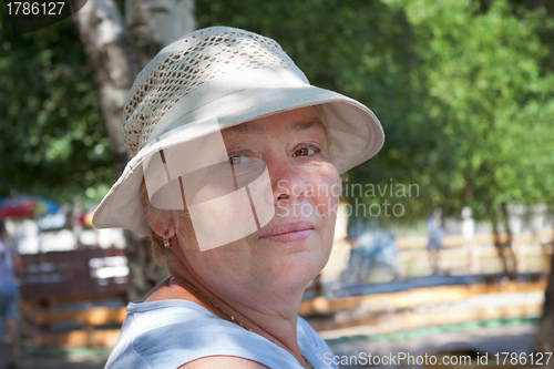 Image of The pensioner in a summer park 