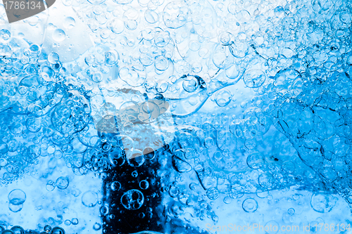 Image of Background of Blue Bubbles Underwater