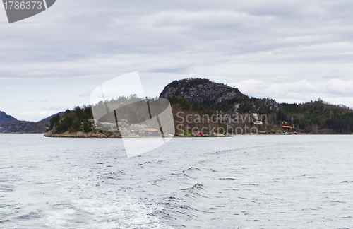 Image of landscape in norway - coastline in fjord