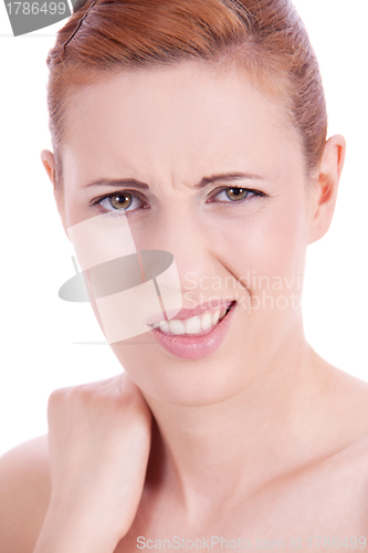Image of young beautiful woman portrait  emotion isolated