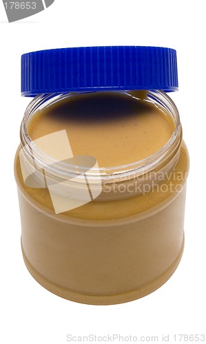Image of Open Glass of Peanut Butter w/ Path