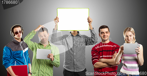 Image of Male With Write Board In His Hands