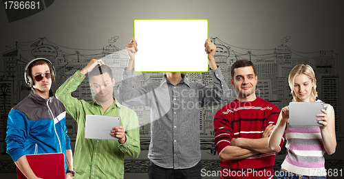 Image of Male With Write Board In His Hands