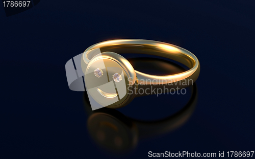 Image of Gold ring with smile