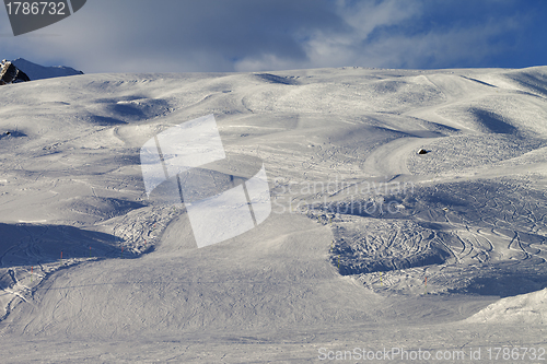 Image of Ski slope in evening