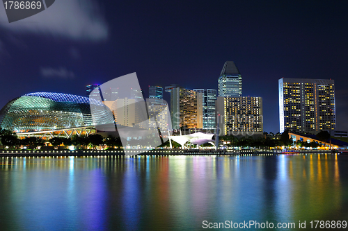 Image of cityscape of Singapore at night