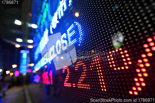 Image of stock market price display abstract